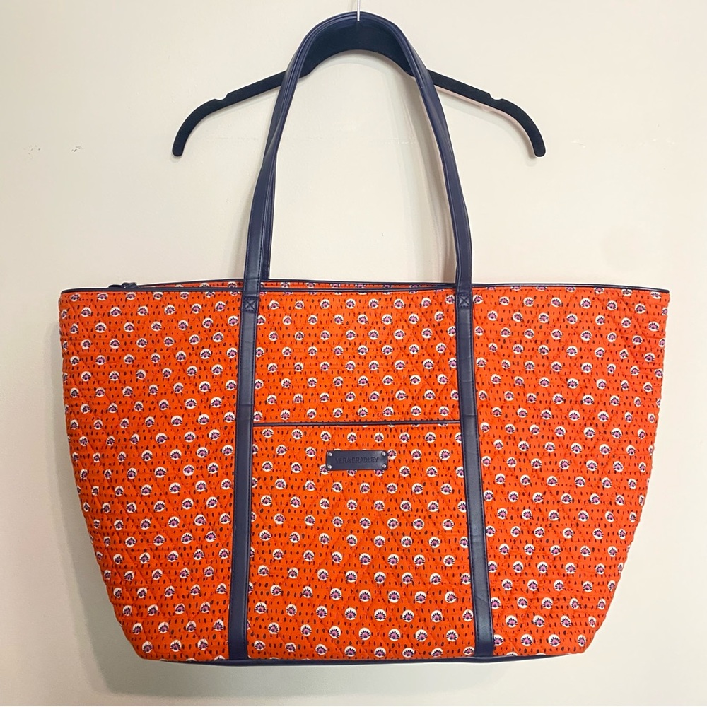*Vera Bradley* Weekender tote, Orange floral & Navy blue